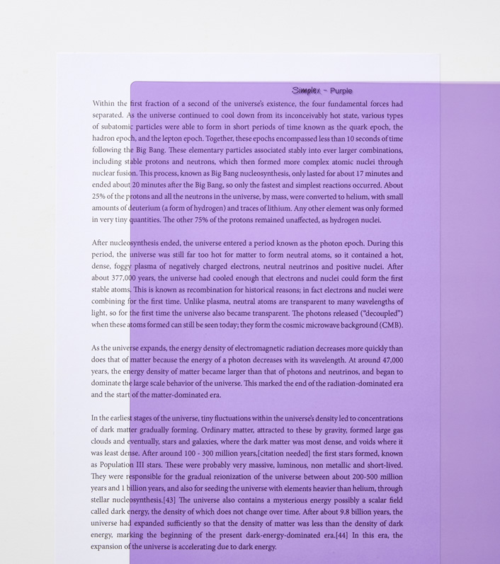 Purple A3 reading aid coloured overlays